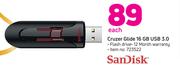 Sandisk Cruzer Glide 16GB USB 3.0 Flash Drive