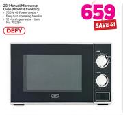 Defy 20Ltr Manual Microwave Oven MDMO367 WM203