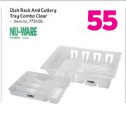 Nuware Dish Rack And Cutlery Tray Combo Clear
