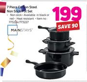 Mainstays 7 Piece carbon Steel Non Stick Pot Set