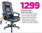 Anderson High Back Chair Black