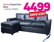 Sofia L-Shaped Sofa Black