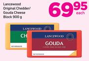 Lancewood Original Cheddar/Gouda Cheese Block-900g Each
