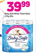 Baby Soft White Toilet Rolls 2 Ply 18’s
