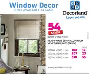 Decorland Ready-Made 25mm Aluminium Venetian Blinds Fawn (1800W x 1600Hmm)