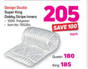 Design Studio Super King Dobby Stripe Inners-Each
