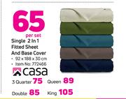 Casa King Fitted Sheet And Base Cover-Per Set
