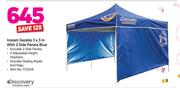 Discovery Adventures Instant Gazebo 3x3m With 2 Side Panels Blue