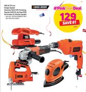 Black&Decker 550W 10mm SingleSpeed Hammer Drill/135 Finishing Sander/400 W Jig Saw/650W Grinder-Each
