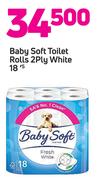 Baby Soft Toilet Rolls 2Ply White 18's