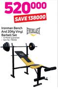 Everlast Ironman Bench And 20kg Vinyl Barbell Set