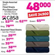 Casa Queen Assorted 2 in 1 Fitted Plus Base Cover