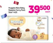 HUggies New Baby Nappies Carry Pack Size 142S-Each