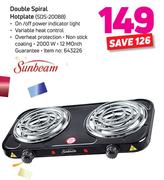 Sunbeam Double Spiral Hotplate SDS 200BB