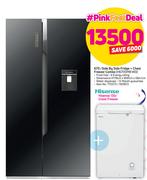 Hisense 670L Side By Side Fridge + 130Ltr Chest Freezer Combo H670SMB WD