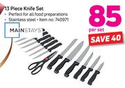 Mainstays 13-Piece Knife Set-Per Set