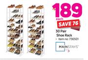 Mainstays 30 Pair Shoe Rack-Each