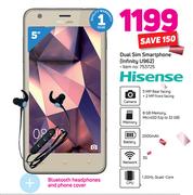 Hisense Dual Sim Smartphone Infinity U962 Plus Bluetooth Headphones & Phone Cover