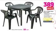 Antracite 90cm 4 Seater Black Ebony Table