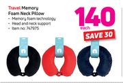Travel Memory Foam Neck Pillow-Each