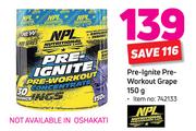 NPL Pre-Ignite Pre-Workout Grape-150g