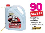 Shield Splash Car And Wax Shampoo-5Ltr