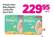 Pampers New Baby Nappies Jumbo Mini Size 2 94’s-Each