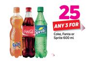 Coke/Fanta Or Sprite-3x600ml