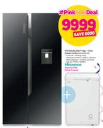 Hisense 670Ltr Side By Side Fridge + Hisense 130Ltr Chest Freezer Combo H670SMB WD