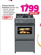Defy 4 Burner Gas Hob And Stove DGS 168 SGG