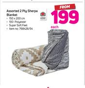 Always Home Assorted 2 Ply Sherpa Blanket-Each