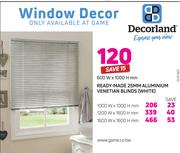 Doorland Ready-Made 25mm Aluminium Venetian Blinds White 1000 W x 1000 H mm