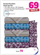 Mainstays Double Microfiber Sheet Set F18 Including 2 matching Pillowcases-Each