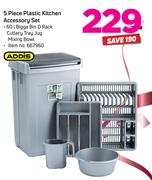 Addis 5 Piece Plastic Kitchen Accessory Set