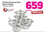 Tissolli 12 Piece Stainless Steel Saphir Pot Set-Per Set