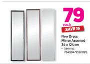 New Dess Mirror Assorted 34 x 124cm