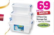 Cenplast 3 Piece Clip Storage Set-Per Set