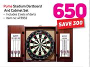 Puma Stadium Dartboard & Cabinet Set Includes 2 Sets Of Darts