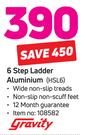 Gravity 6 Step Ladder Aluminium HSL6