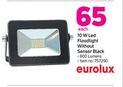 Eurolux 10W LED Floodlight Without Sensor Black-Each