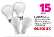 Eurolux 6W LED Globes-Each