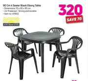 Antracite 90cm 4 Seater Black Ebony Table