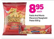 Fattis & Monis macaroni/Spaghetti Pasta-500g Each