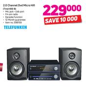 Telefunken 2.0 Channel  DVD Micro Hi-Fi TMD-400 B