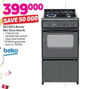 Beko 50 X 60 4 Burner Gas (Stove Black B)