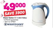 Westpoint 1.7Ltr Water Kettle WT1700KT