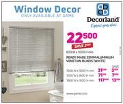 Decorland Ready-Made 25mm Aluminium Venetian Blinds White (1200W x 1600H mm)
