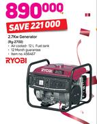 Ryobi 2.7Kw Generator RG-2700