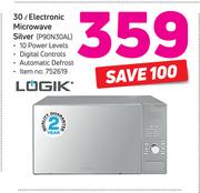 Logik 30L Electronic Microwave Silver P90N30AL