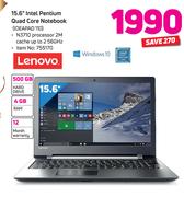 Lenovo 15.6" Intel Pentium Quad Core Notebook IDEAPAD 110